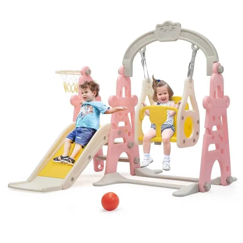 TOBBI & NYEEKOY 4-in-1 Toddler Slide and Swing Playset with Hoop - Maven Couture IncSwing Sets & Playsets