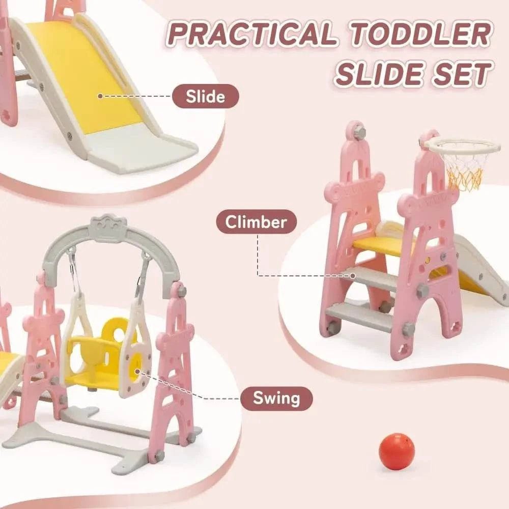 TOBBI & NYEEKOY 4-in-1 Toddler Slide and Swing Playset with Hoop - Maven Couture IncSwing Sets & Playsets