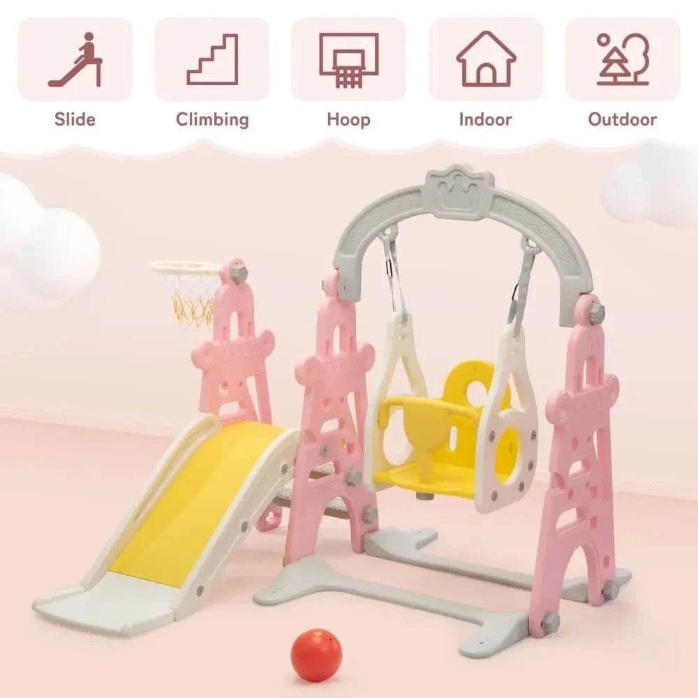 TOBBI & NYEEKOY 4-in-1 Toddler Slide and Swing Playset with Hoop - Maven Couture IncSwing Sets & Playsets