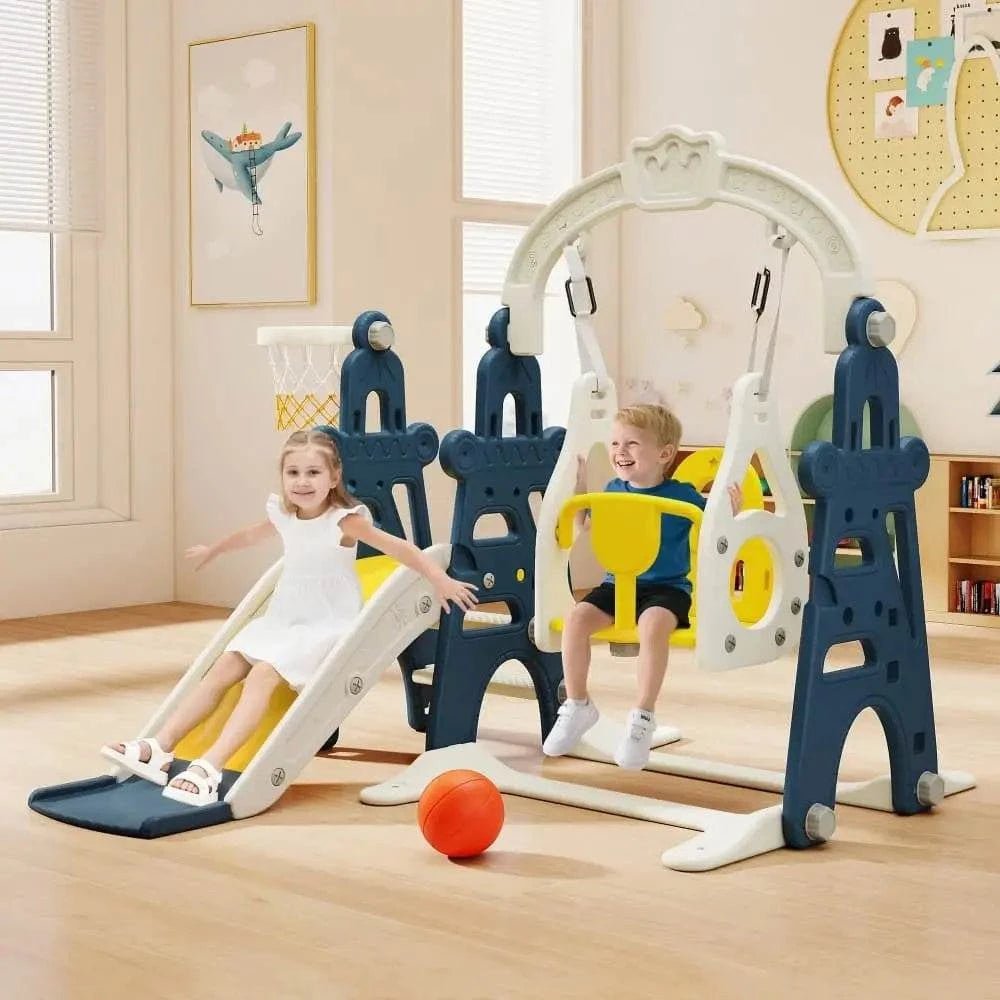 TOBBI & NYEEKOY 4-in-1 Toddler Slide and Swing Playset with Hoop - Maven Couture IncSwing Sets & Playsets