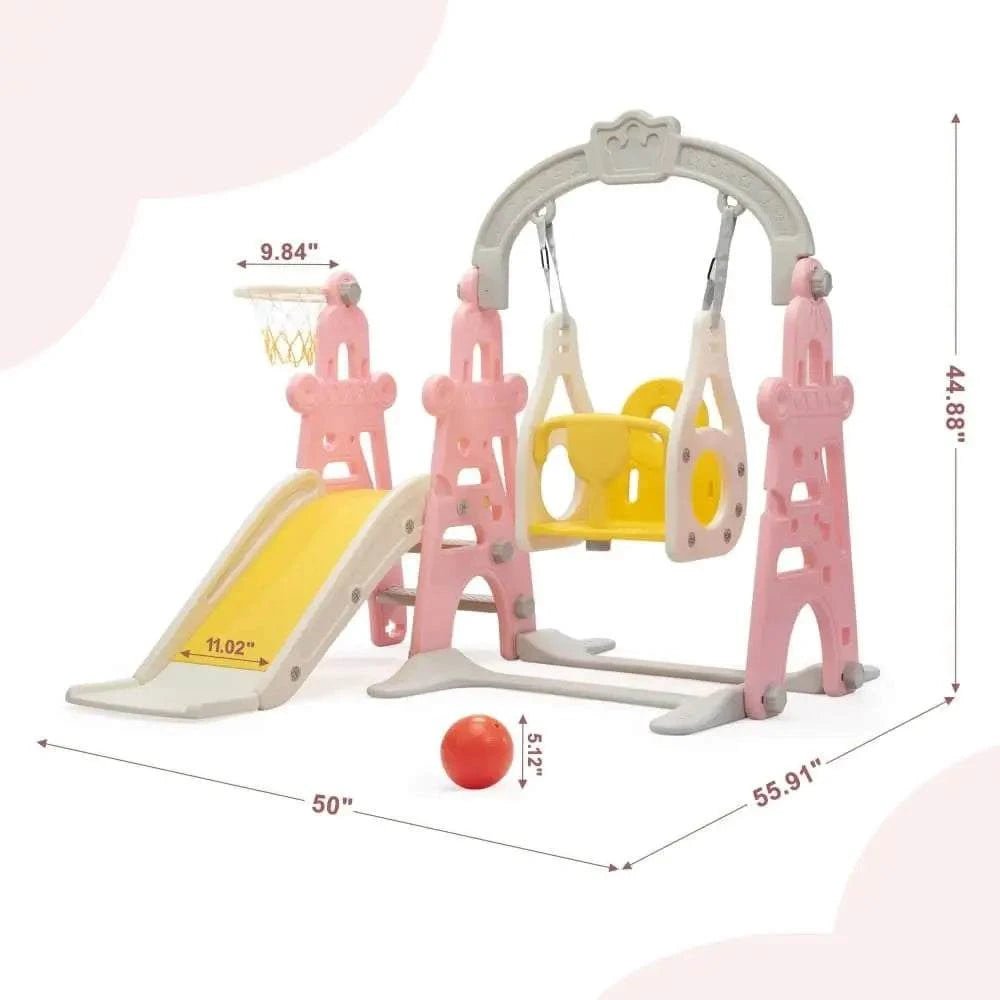 TOBBI & NYEEKOY 4-in-1 Toddler Slide and Swing Playset with Hoop - Maven Couture IncSwing Sets & Playsets