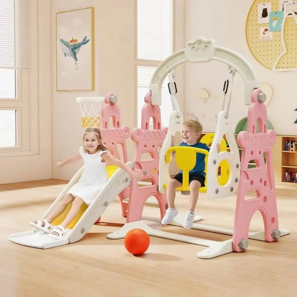 TOBBI & NYEEKOY 4-in-1 Toddler Slide and Swing Playset with Hoop - Maven Couture IncSwing Sets & Playsets