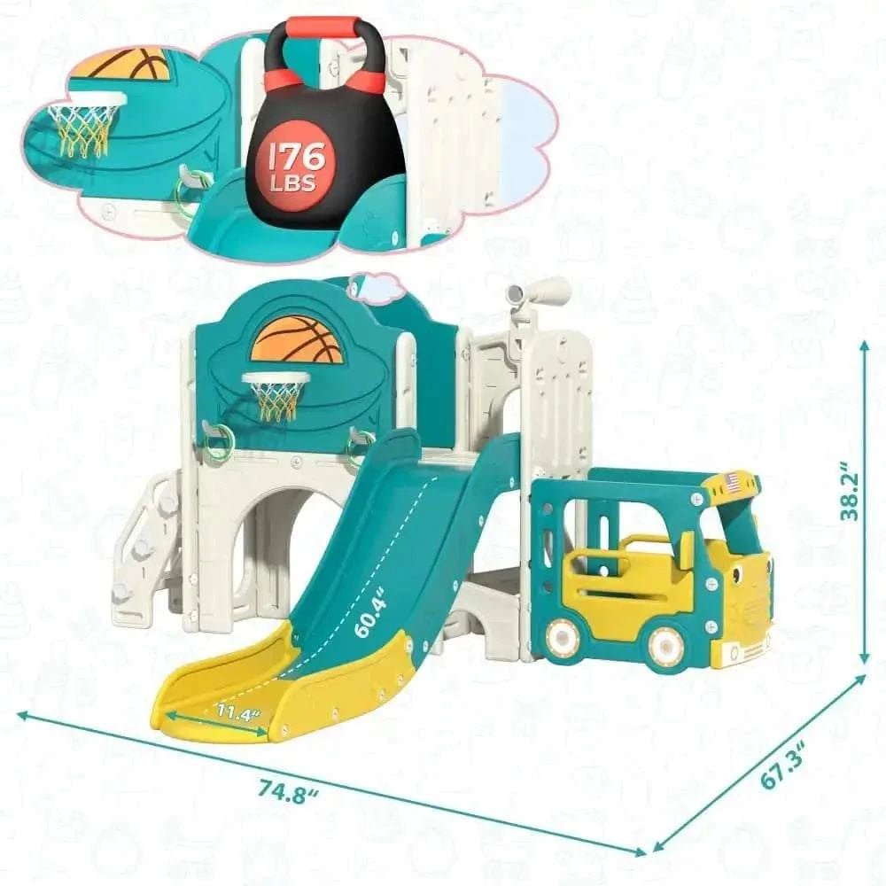 TOBBI & NYEEKOY 9-in-1 Bus-Themed Toddler Slide and Climber Set - Maven Couture IncSlides