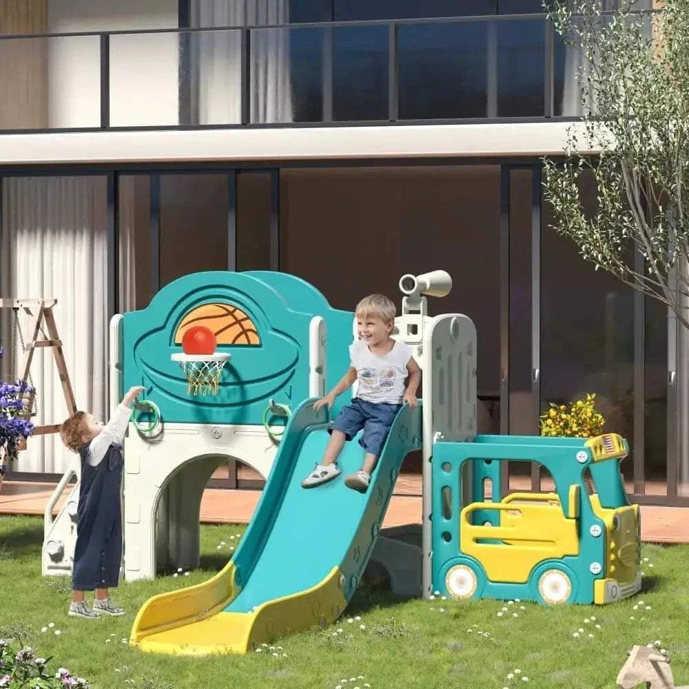 TOBBI & NYEEKOY 9-in-1 Bus-Themed Toddler Slide and Climber Set - Maven Couture IncSlides