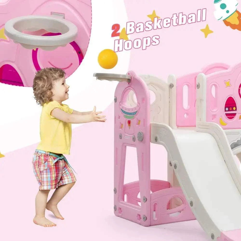 TOBBI & NYEEKOY 9-in-1 Large Rocket-Themed Toddler Climber Slide - Maven Couture IncSlides