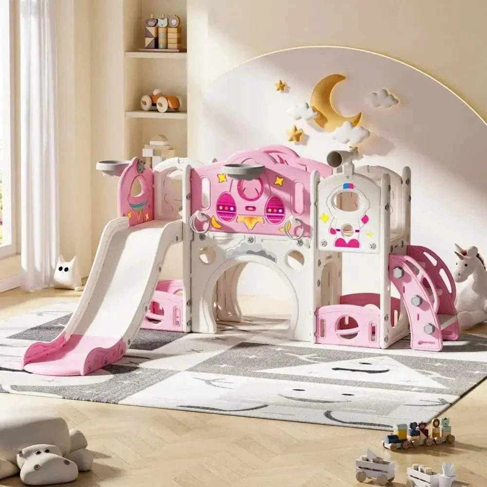 TOBBI & NYEEKOY 9-in-1 Large Rocket-Themed Toddler Climber Slide - Maven Couture IncSlides
