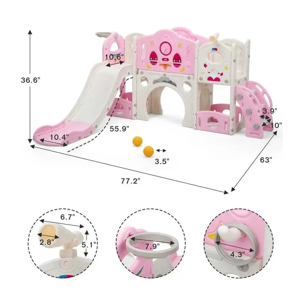 TOBBI & NYEEKOY 9-in-1 Large Rocket-Themed Toddler Climber Slide - Maven Couture IncSlides