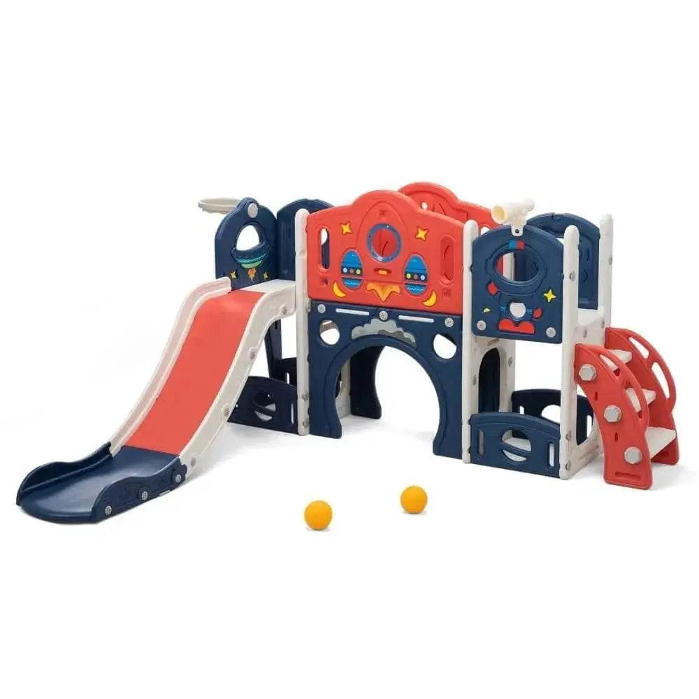 TOBBI & NYEEKOY 9-in-1 Large Rocket-Themed Toddler Climber Slide - Maven Couture IncSlides