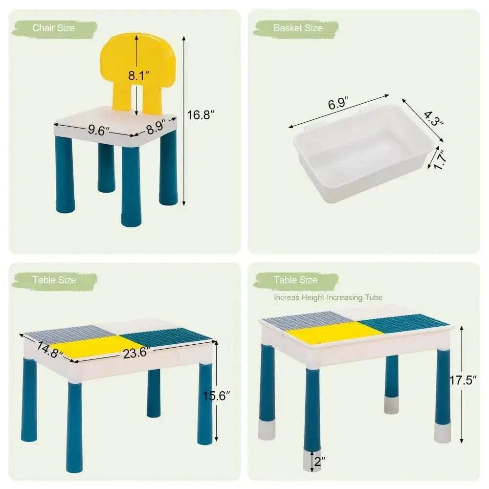 TOBBI & NYEEKOY Multi-Function Rectangular Kids Activity Table Set - Maven Couture IncBaby & Toddler Furniture Sets