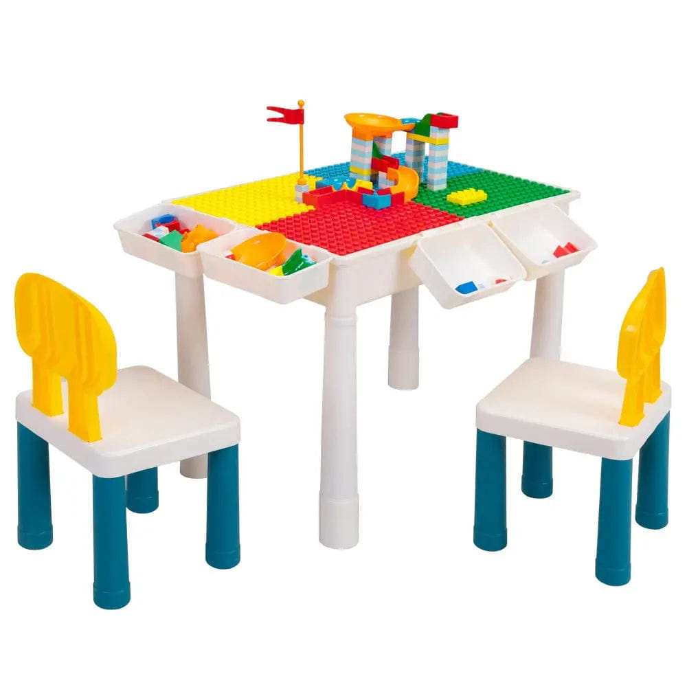 TOBBI & NYEEKOY Multi-Function Rectangular Kids Activity Table Set - Pipkin & Puddle: Dreamland - Red + Blue