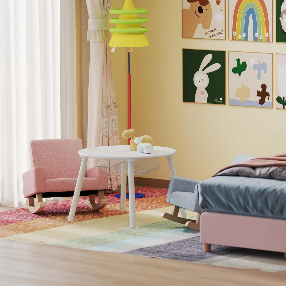 Dreamland Pink Twin Bed & Rocking Chair Bundle
